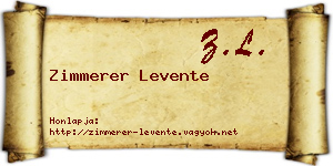 Zimmerer Levente névjegykártya