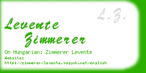 levente zimmerer business card